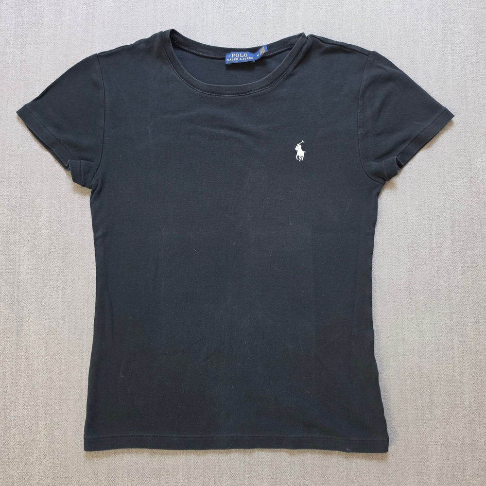 Polo Ralph Lauren T-Shirt Women M Black Short Sleeve Pony Logo Tee